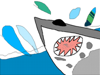 Shark sketch to colour