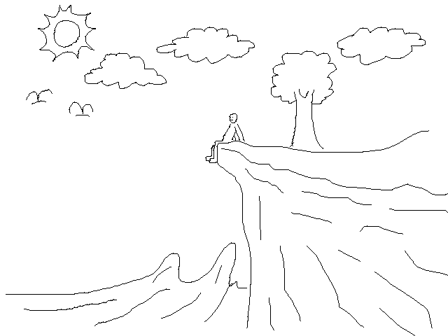 Relaxing at the cliff