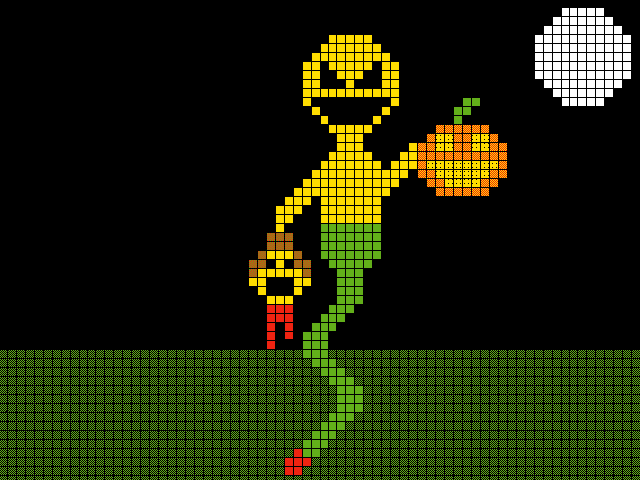 #HalloHybrid Plant-Man Pixel Art