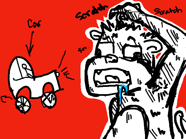 My dumb ahh still doesn’t know how to draw a car