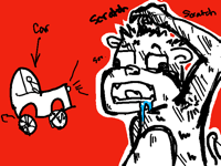 My dumb ahh still doesn’t know how to draw a car