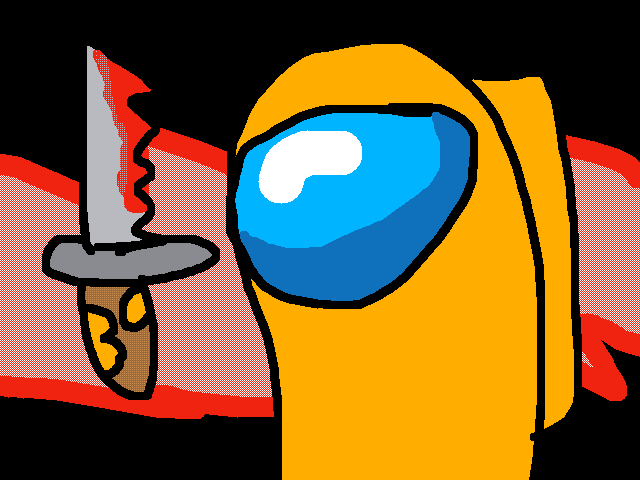 Orange has a knife
