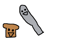 Knife with a face vs toast with a face