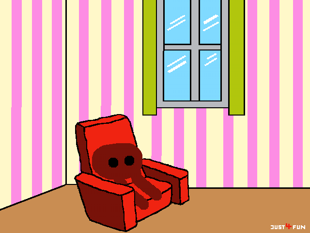 Sitting in armchair