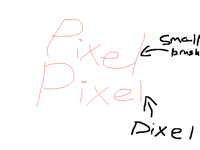 Compare - small brush, pixel