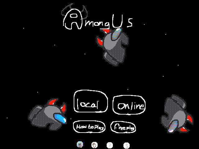 Amogus start menu but black