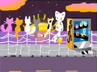 Cats watching a sunset