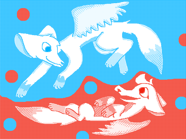 Rad and blue