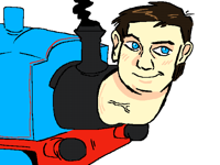 I drew my friend inside thomas the tank engine
