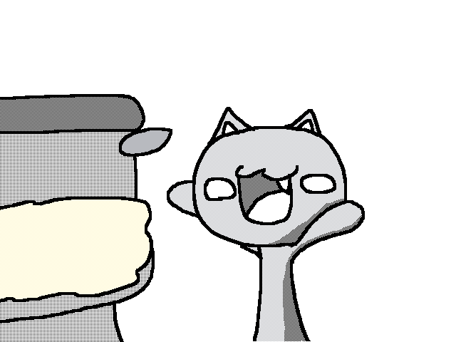 He’s a cat flushin’ a toilet