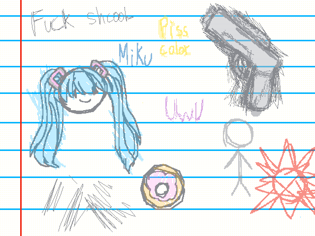 Some random doodles on notebook page