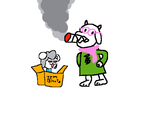 Ralsei with a Temmie Blunt