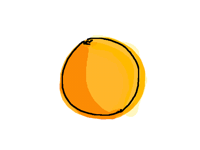 an orange drawing
