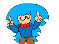 Shinda with her hair down + bow tie