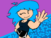 Shinda with her hair untied