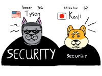two old gay dog men who work security