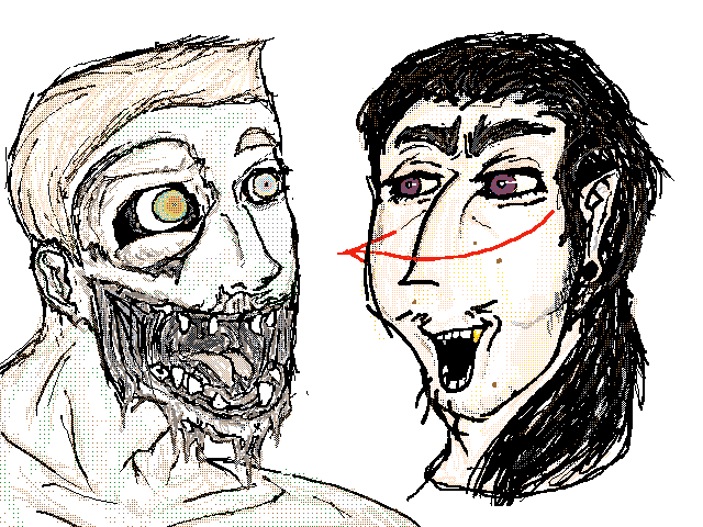 zombie and vamp doodles