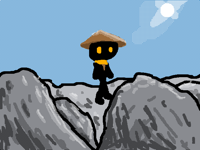 Woshu on some rocks