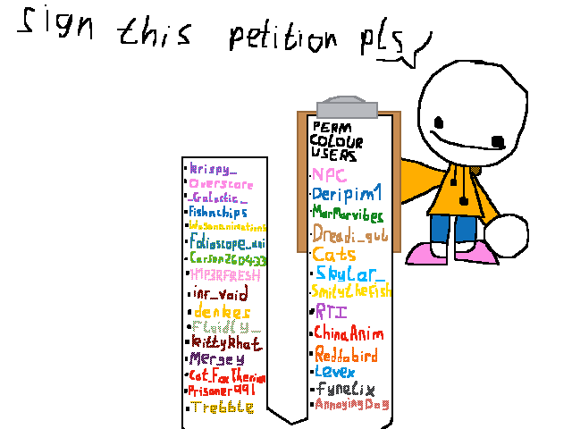 Petition to make colored names a permanent feature