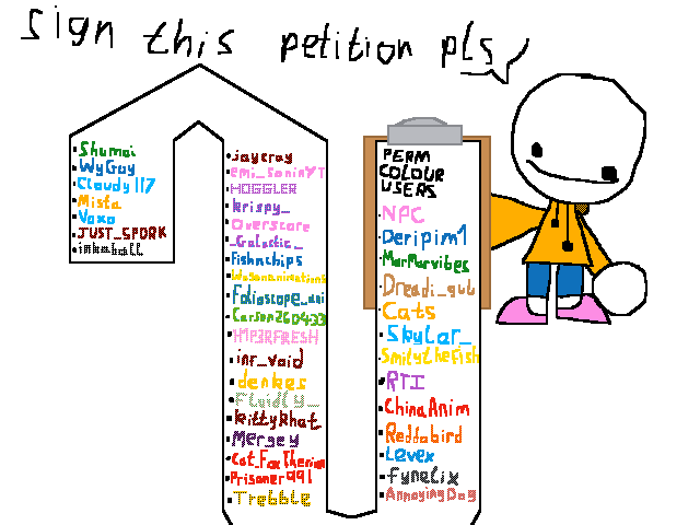 Petition to make colored names a permanent feature