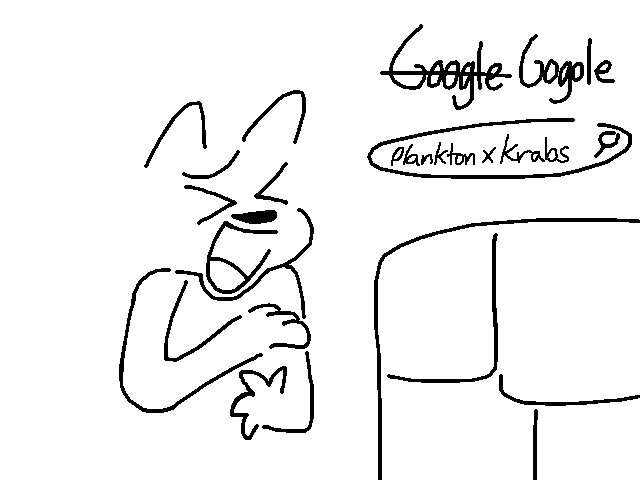 looking up Plankton x Krabs on Google