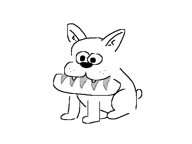 dog eats bread with doom music