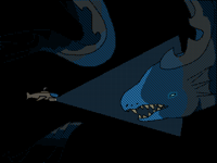 Monster in the deep blue