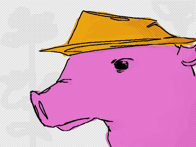 Pig with a yellow hat