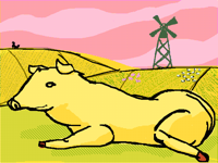 bad landscape and bad animal drawing