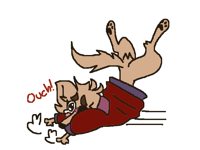 He tripped :[