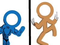 Pretty strong guy vs jumpy claw man