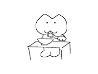 Slurps soup