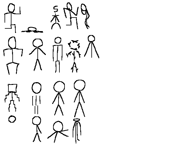 Abstract stickmen