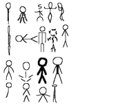 Abstract stickmen
