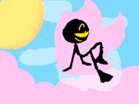 -pink skies, pink hair-