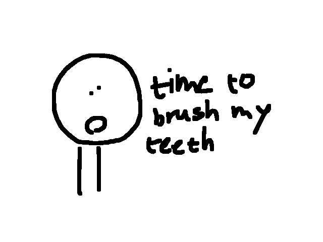 Brushing my teeth