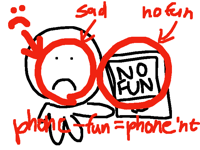 Im not allowed to have fun on my phone :(