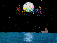 Fireworks over the sea