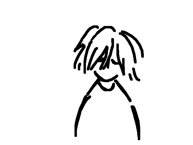windy hair doodle animation