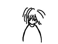 windy hair doodle animation