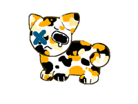 Sad goofy one-eyed kitty
