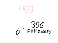 396 followers (400?)