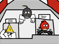 angry birds dancing in the car