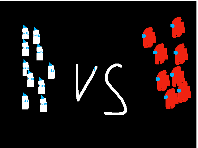 Milk vs amogus comment whi will win