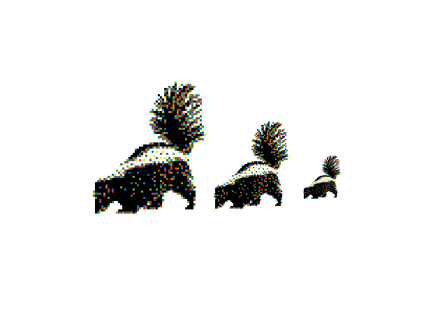Realistic pixel skunk