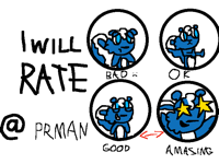 I will rate @prman (closed)