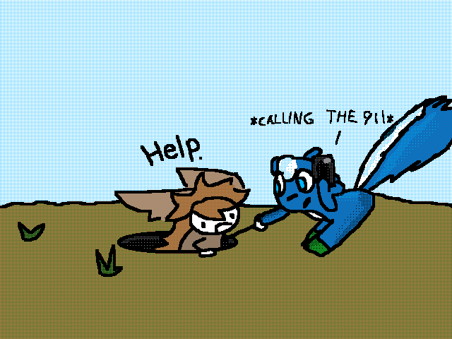 Falling down a hole collab/ template