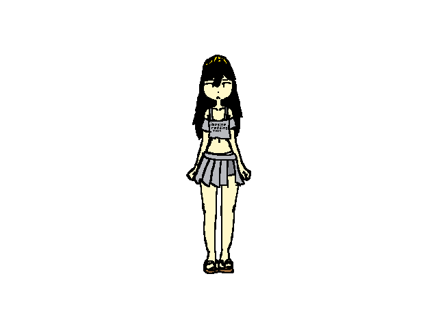 crop top and skort and wooden sandals and idk