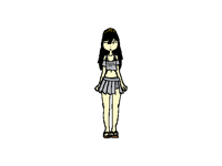 crop top and skort and wooden sandals and idk