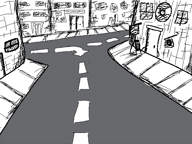 Road scene.